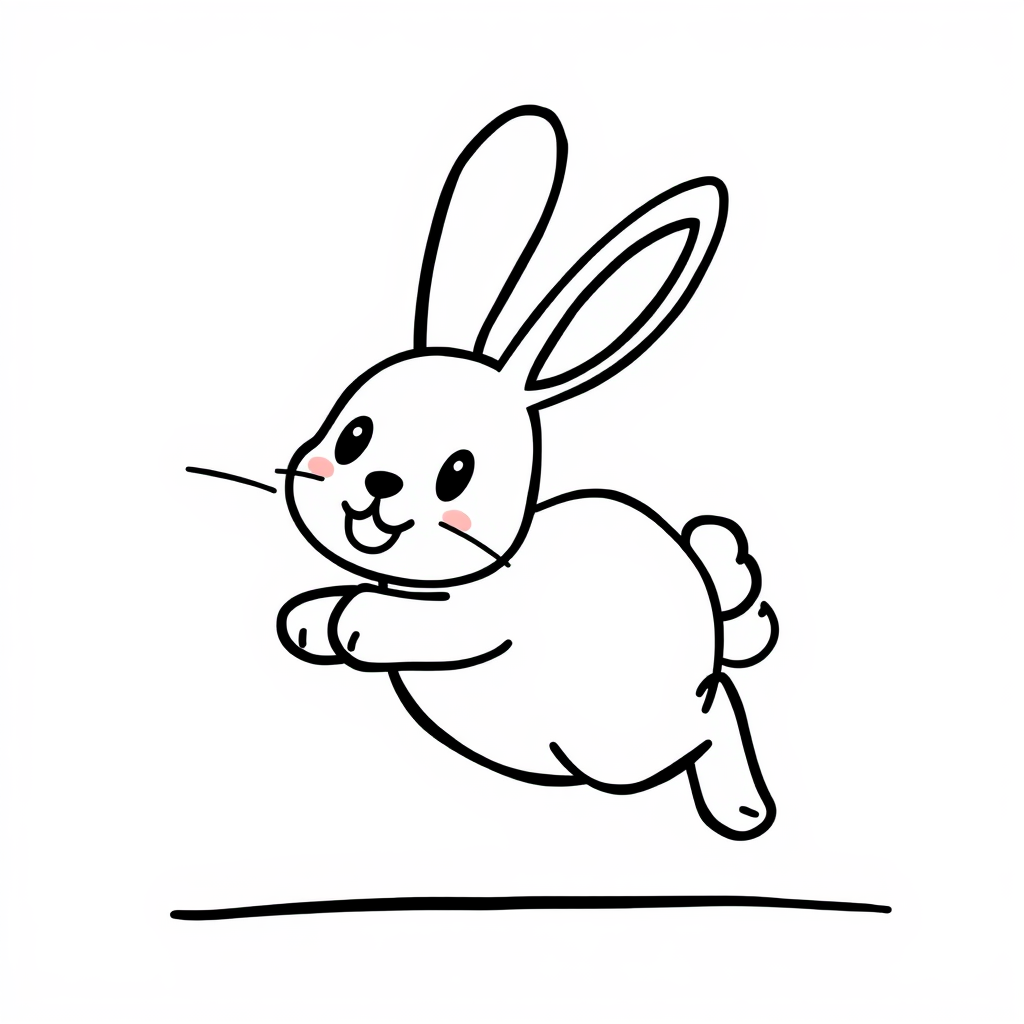 Bunny hopping joyfully