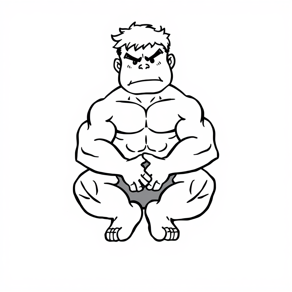 Hulk sitting cross-legged