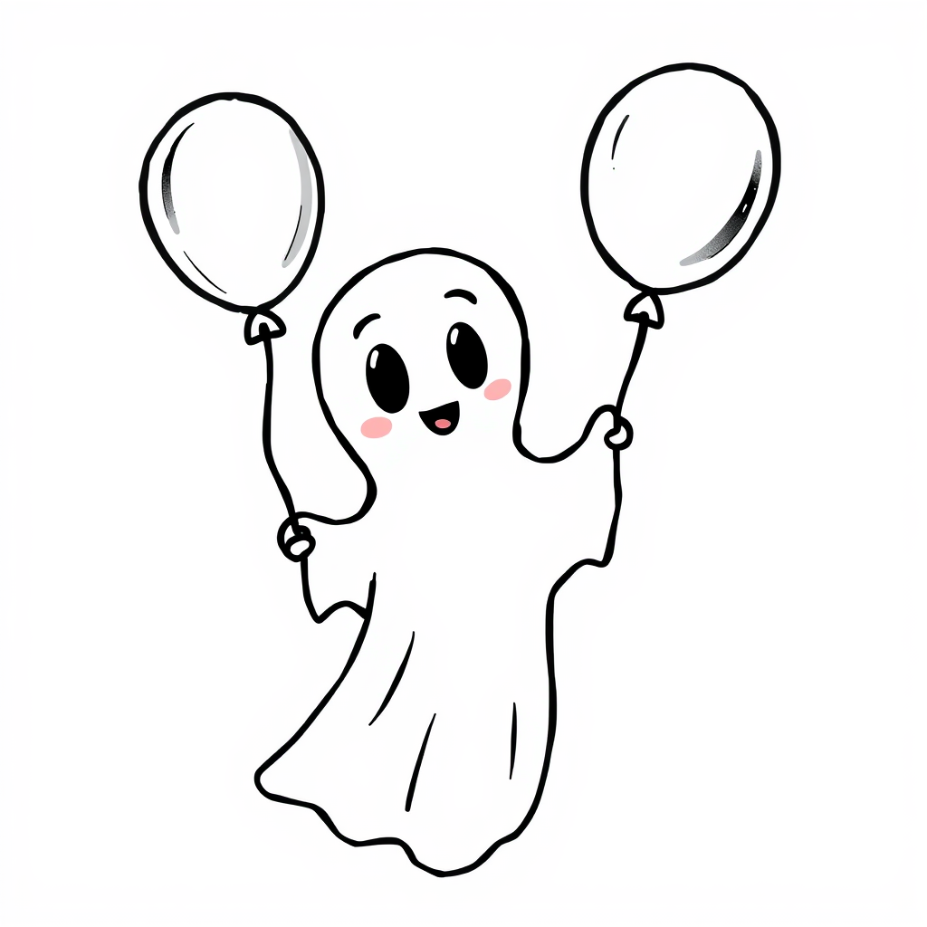 Ghost holding a balloon