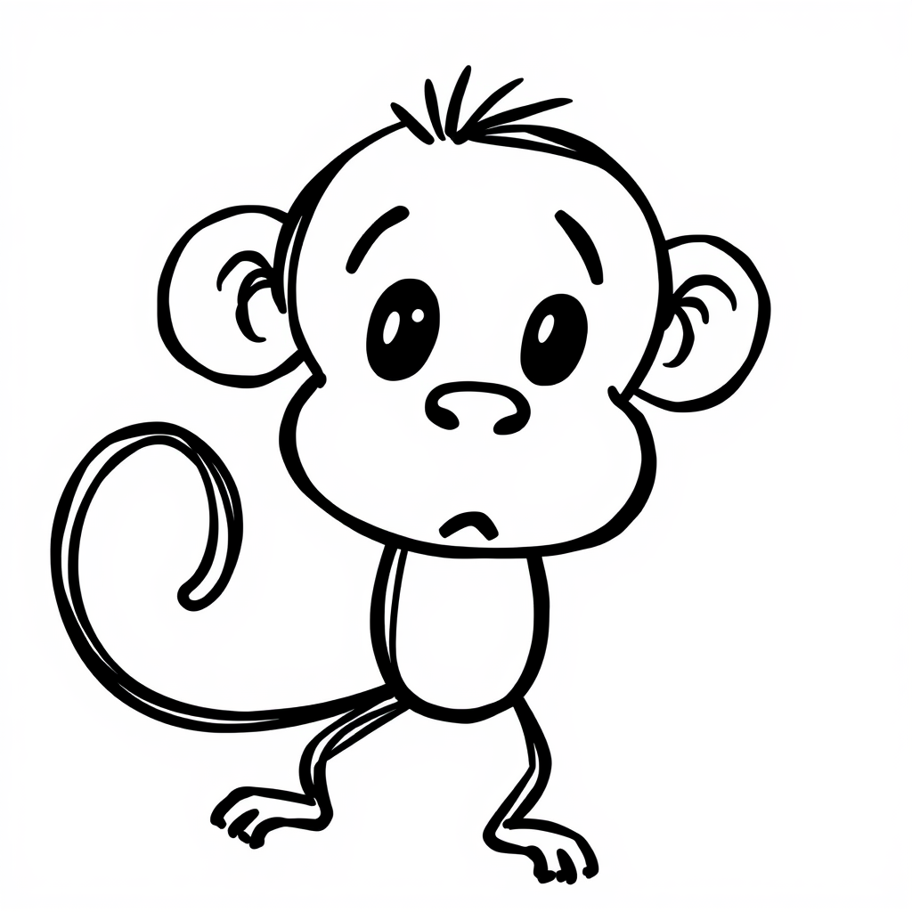 Monkey feeling surprised