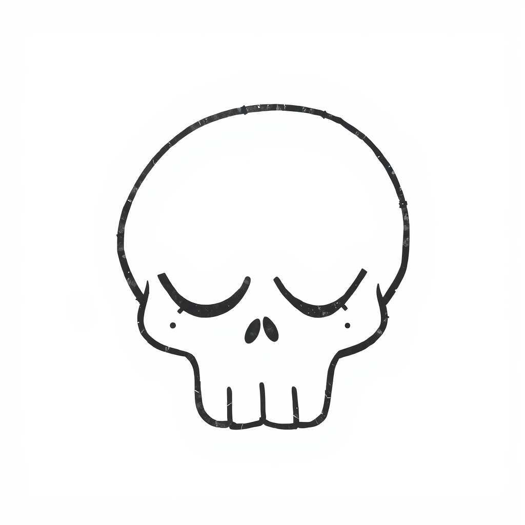 Sleepy Skull with droopy eyelids