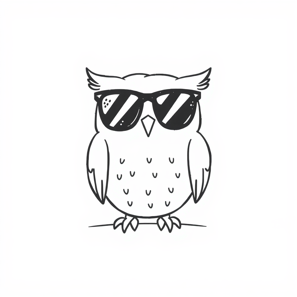 Confused owl in sunglasses.