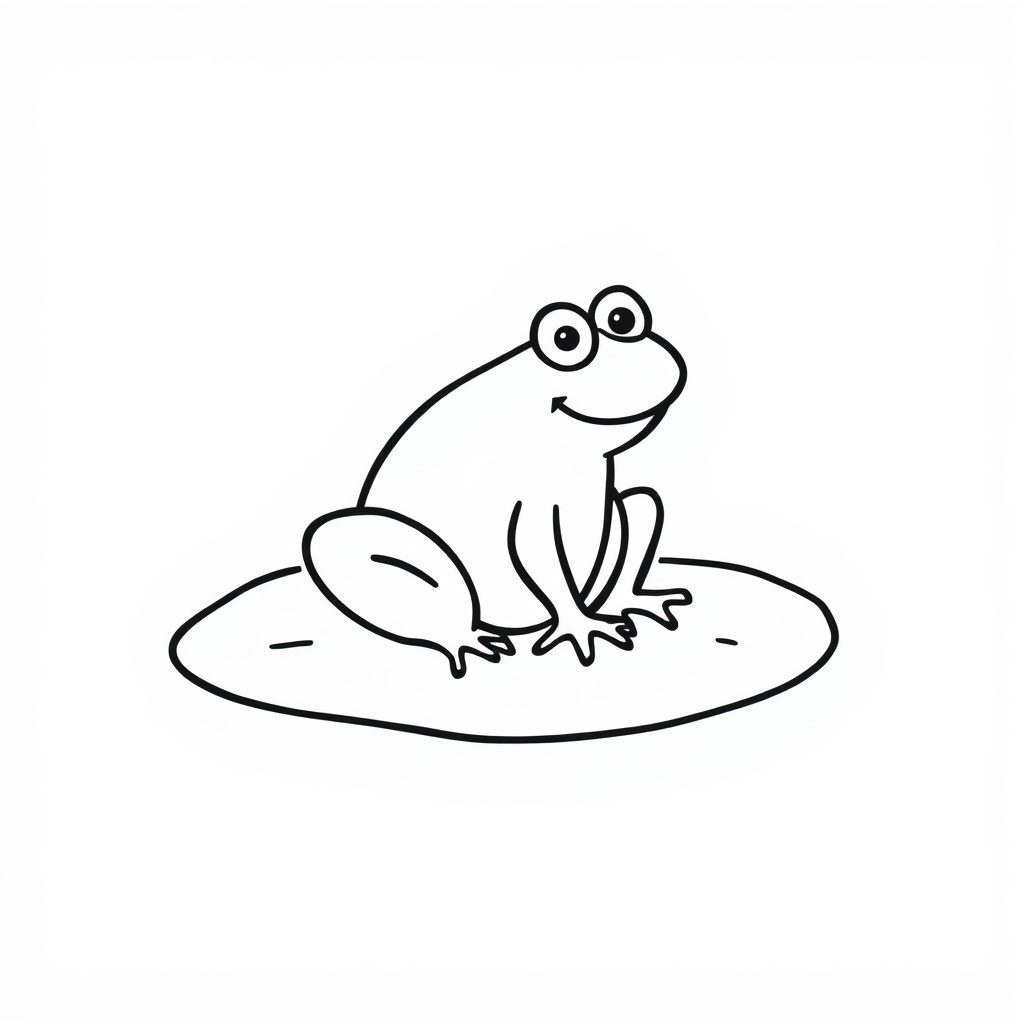 Frog sitting on a lily pad.