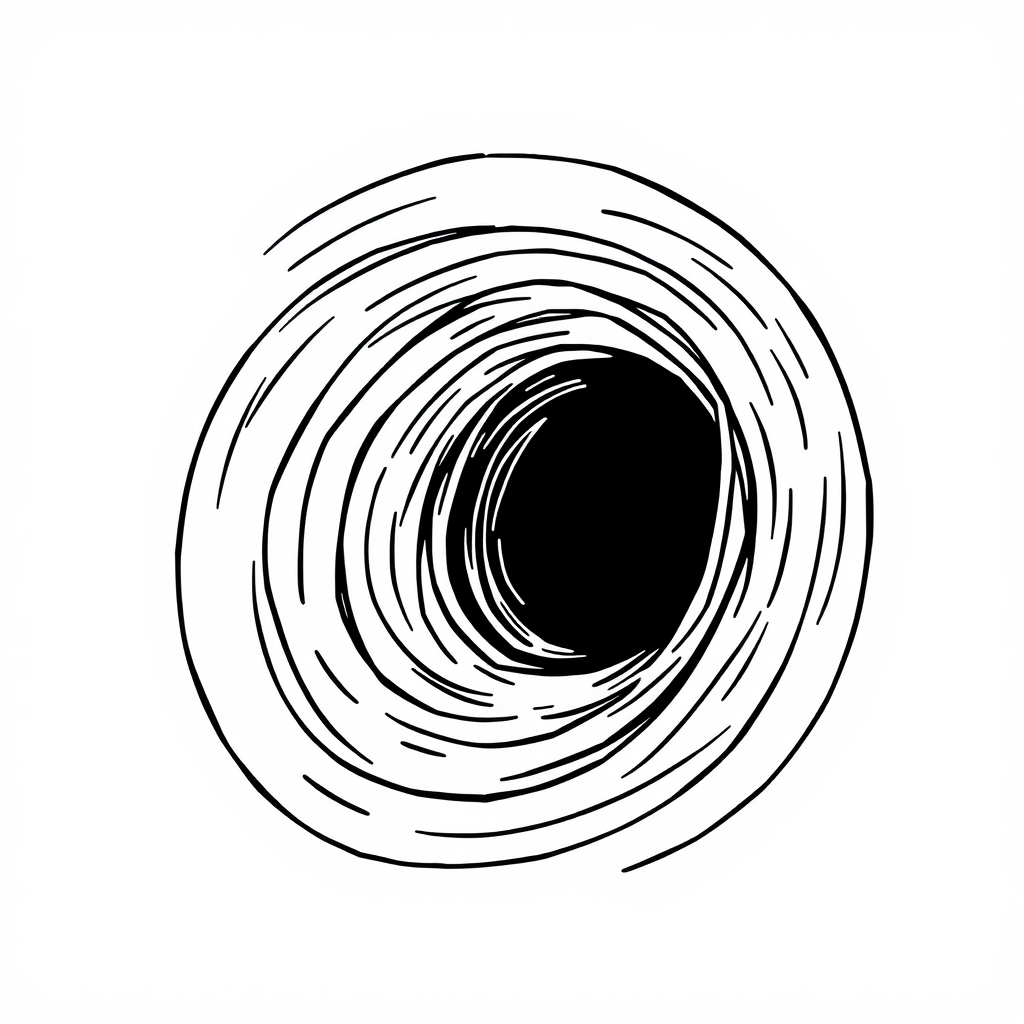 Anxious black hole warping spacetime.