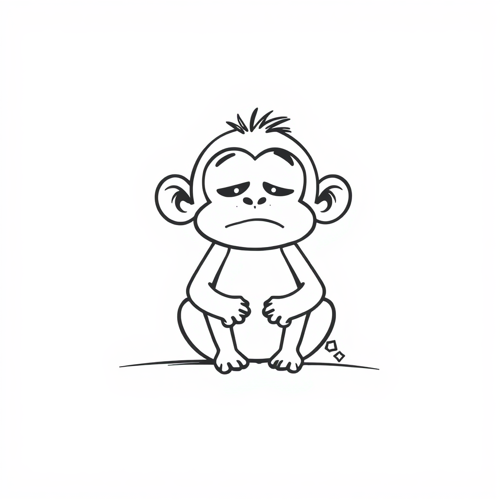 Monkey feeling bored.