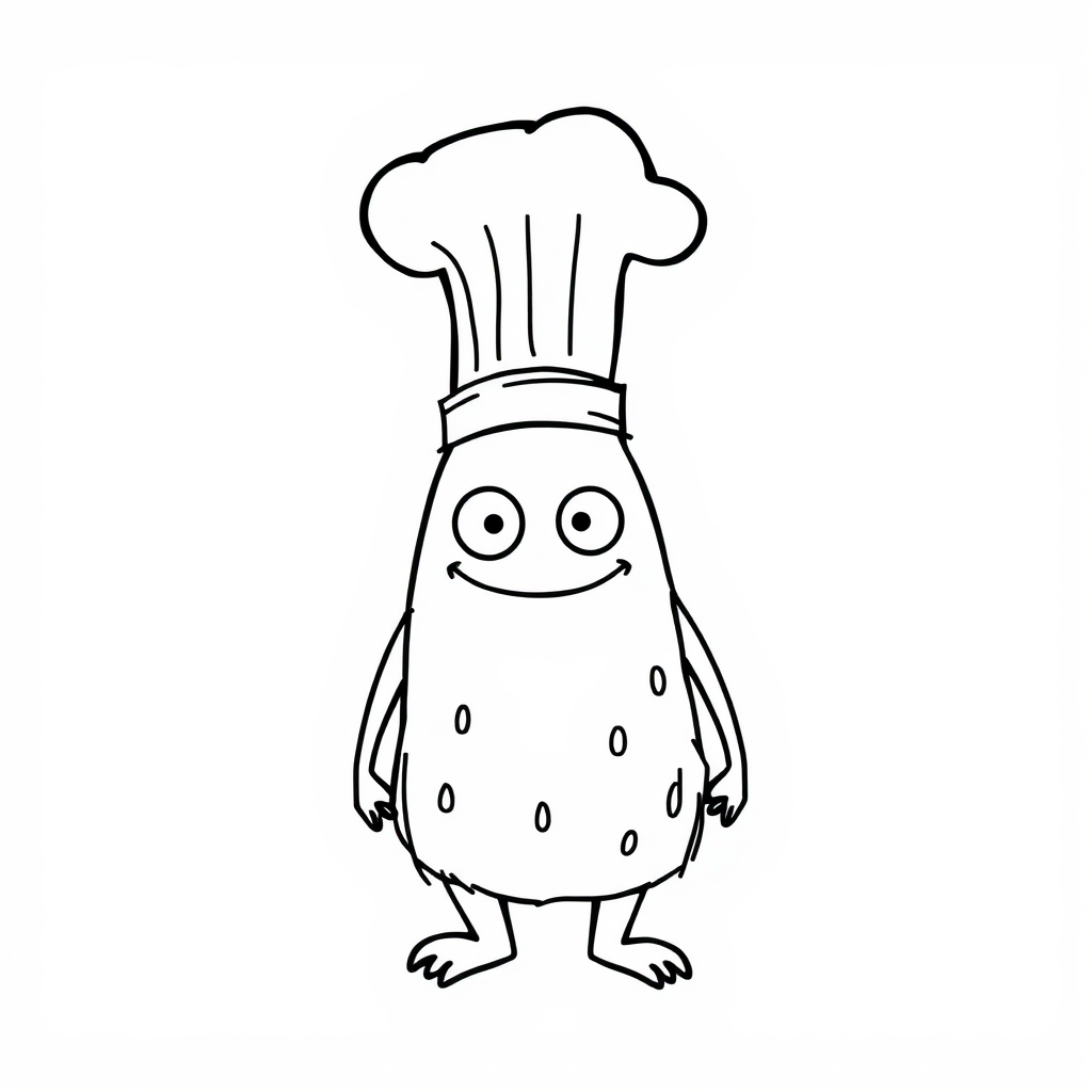 Chef Monster wearing a tall hat