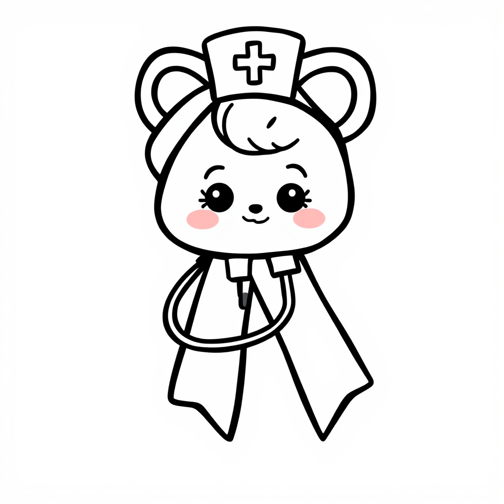 Ribbon as a nurse with stethoscope