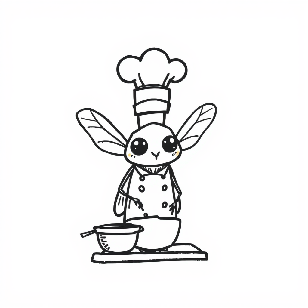 Moth as a chef cooking in kitchen