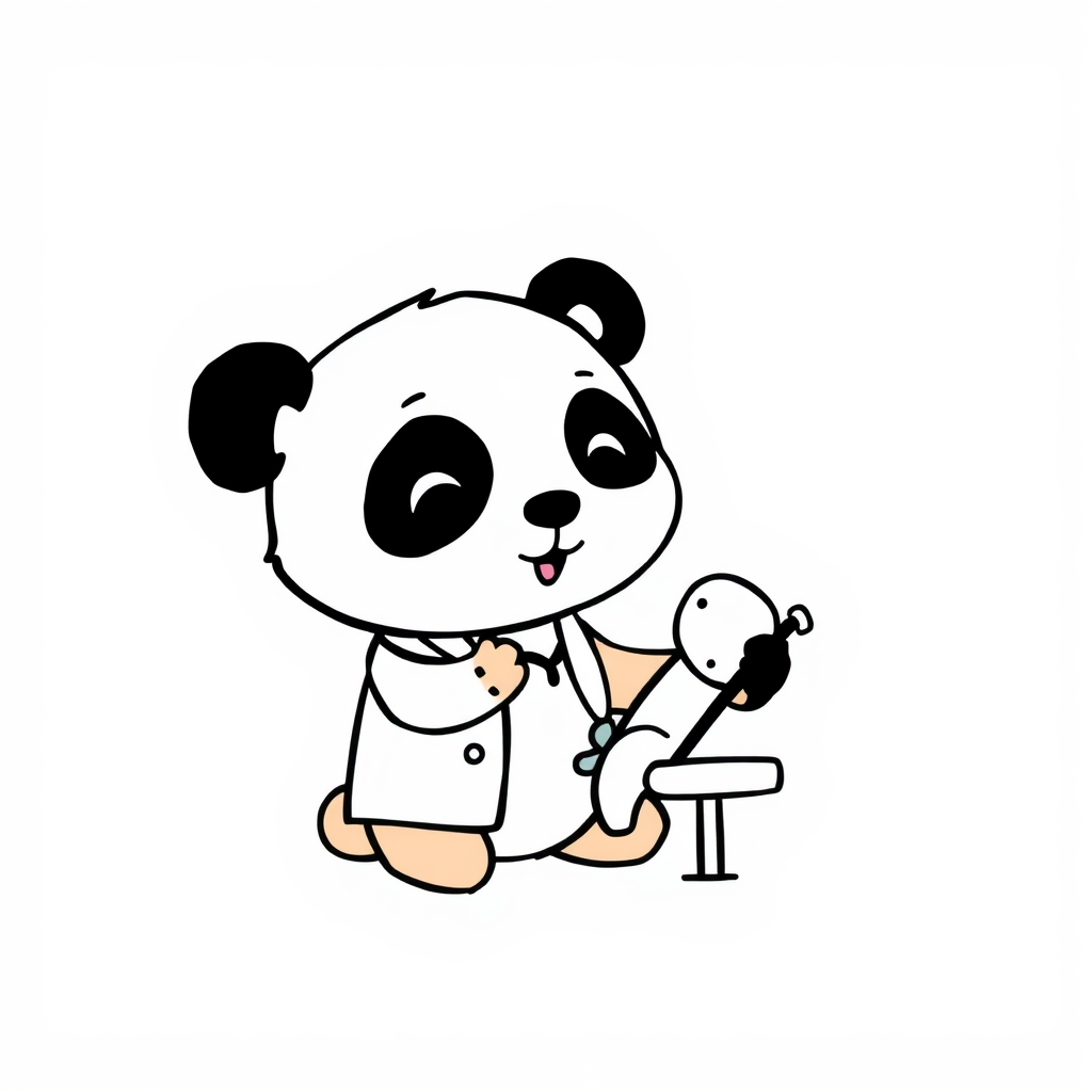 Panda Doctor Treating Patient