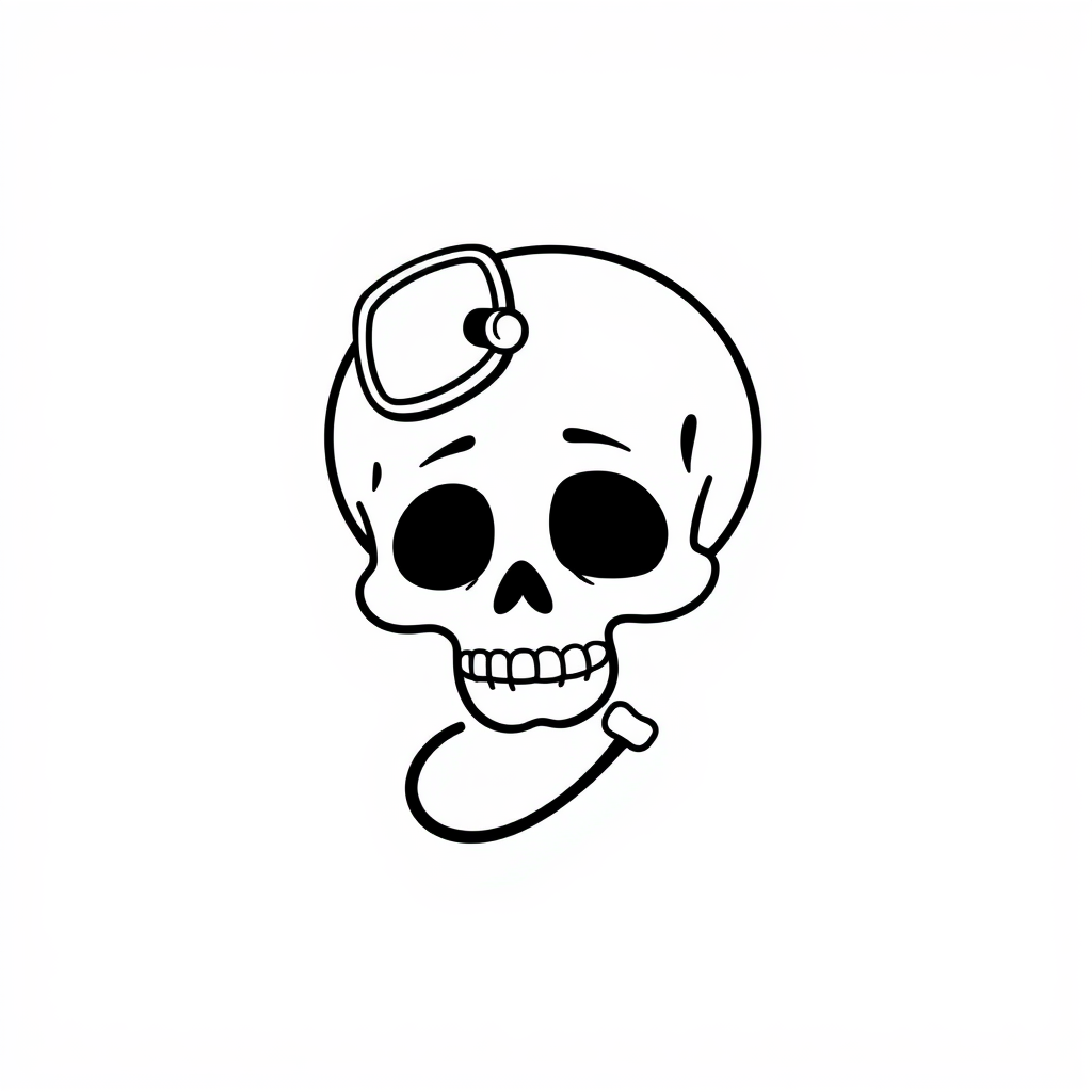 Doctor Skull with a stethoscope