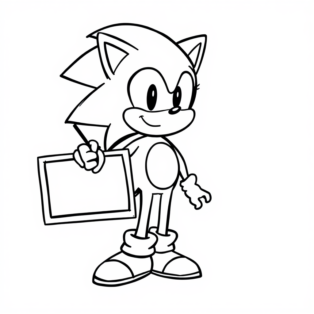 Sonic as a teacher with a chalkboard