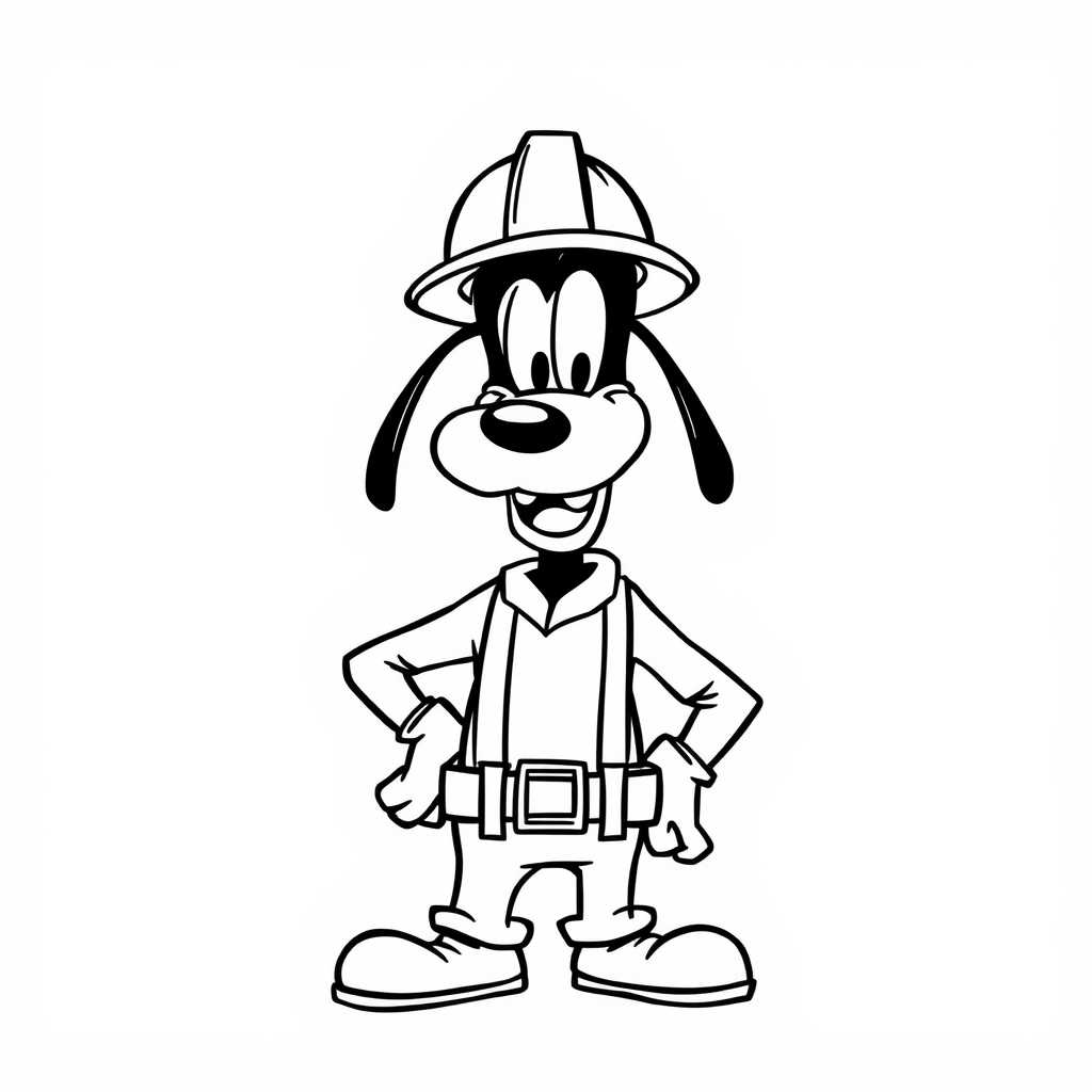 Goofy as a construction worker