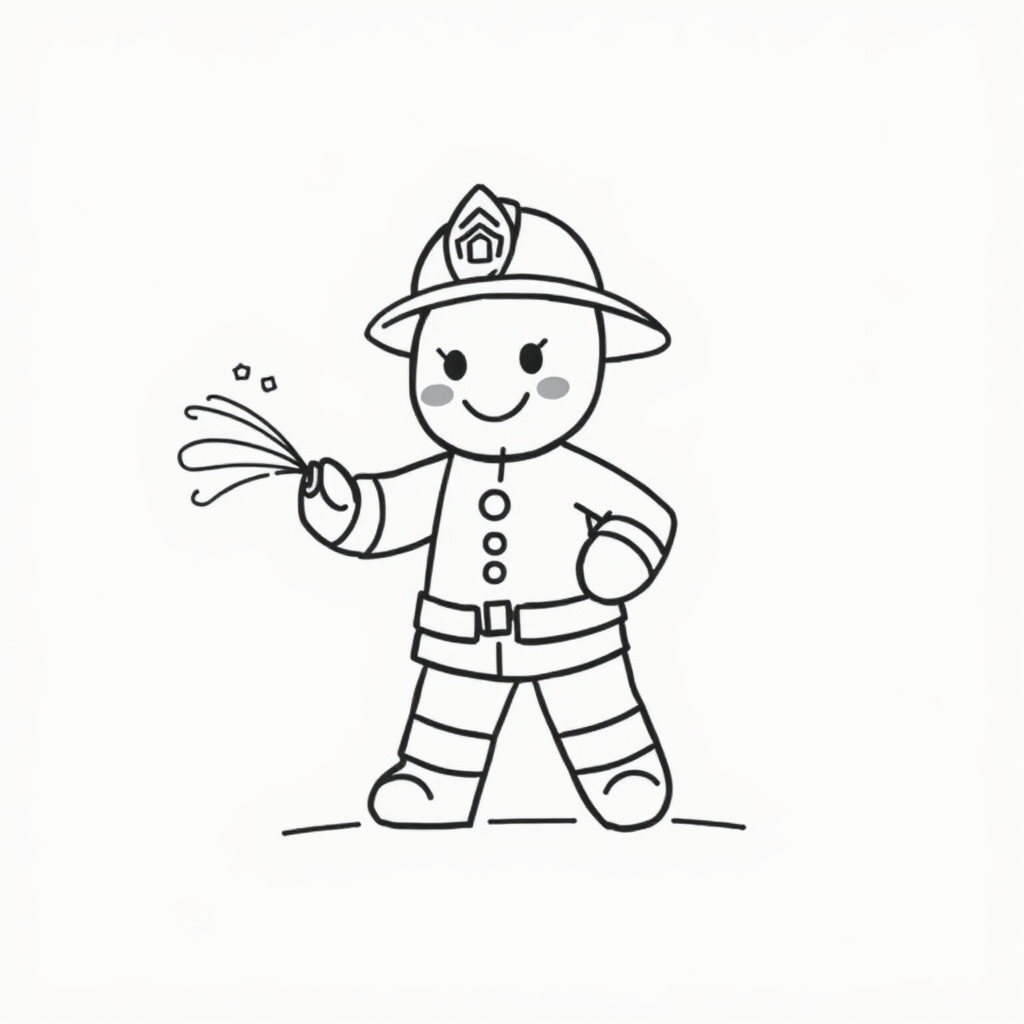 Firefighter Gingerbread Man spraying water