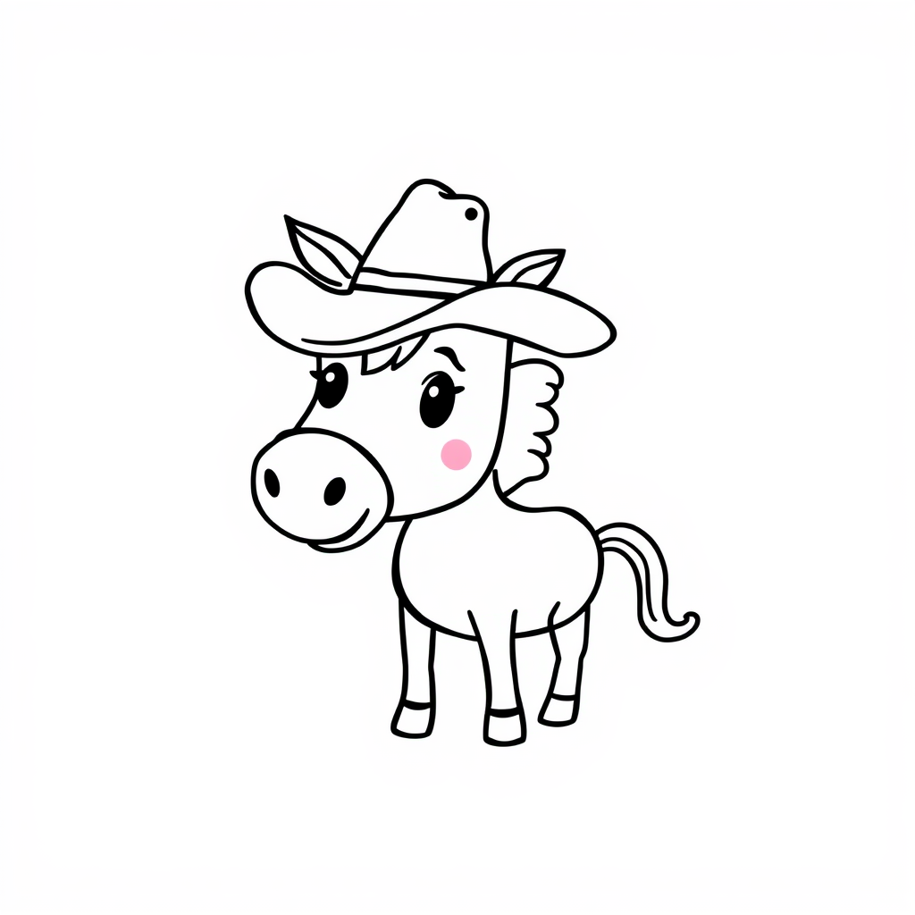 Horse sporting cowboy hat