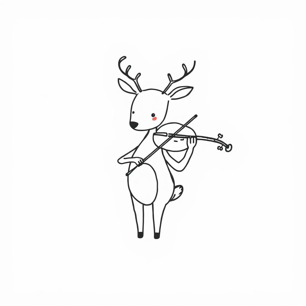 Deer musician playing violin