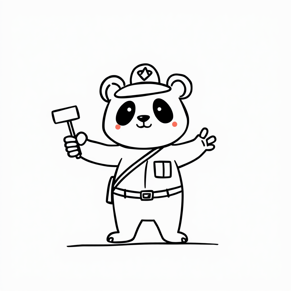 Panda Police Directing Traffic