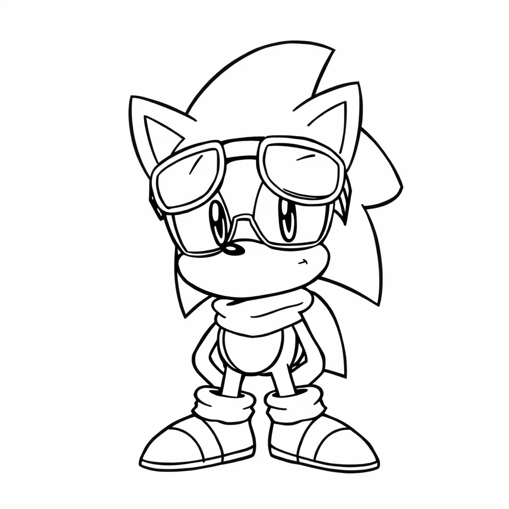 Sonic as a pilot with aviator glasses