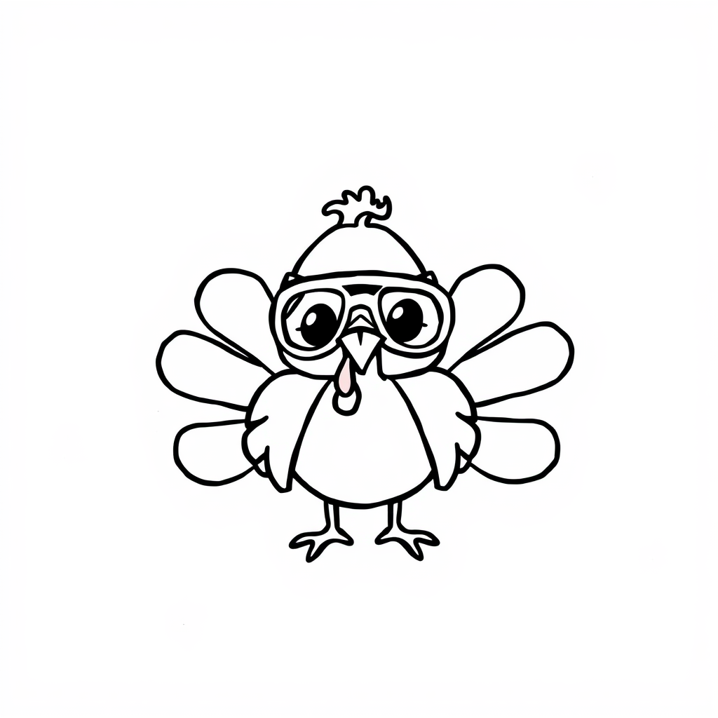 Pilot Turkey with aviator goggles