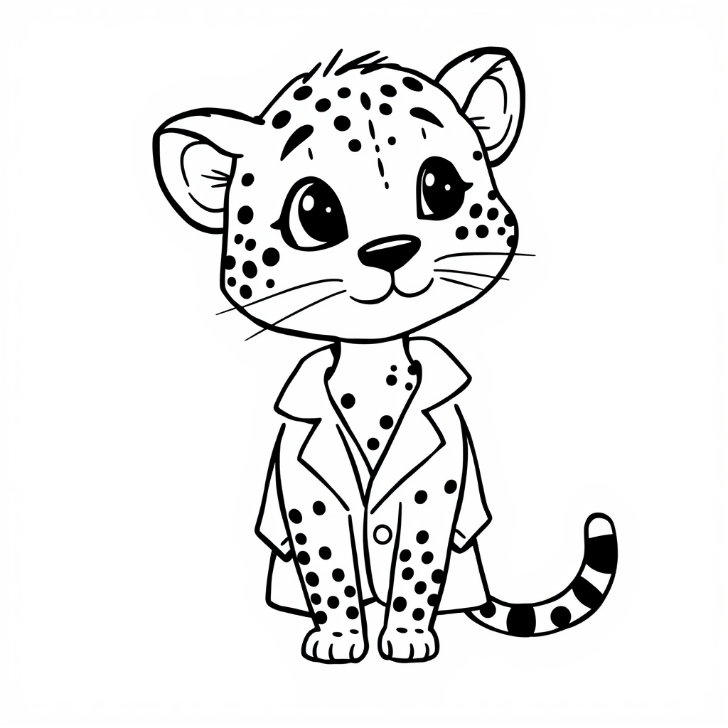 Cheetah as a scientist in lab coat.