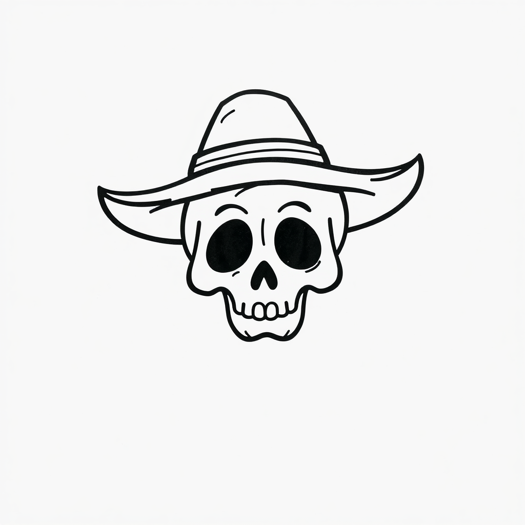 Farmer Skull with straw hat.