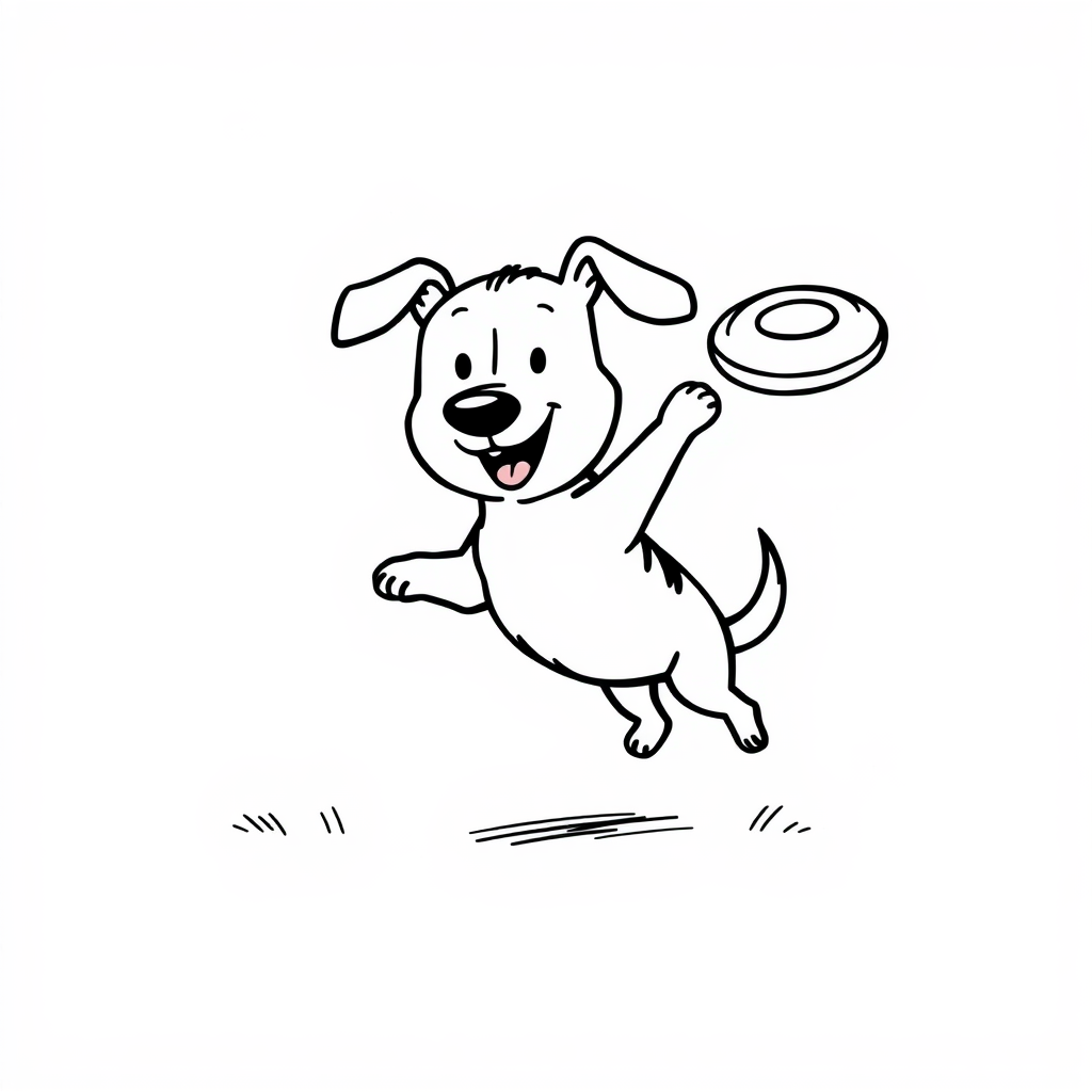 Dog catching a frisbee