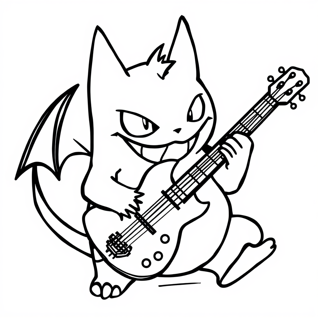 Gengar playing guitar