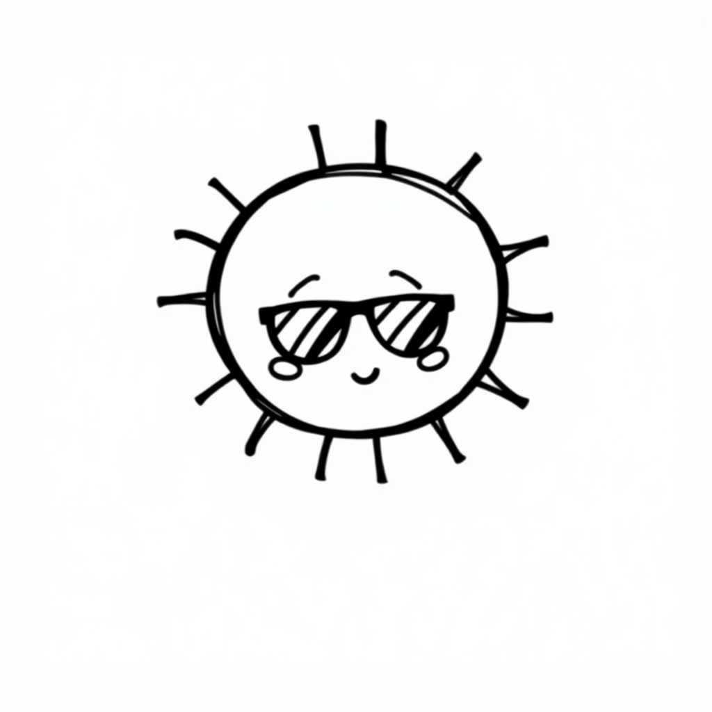 Sun wearing sunglasses