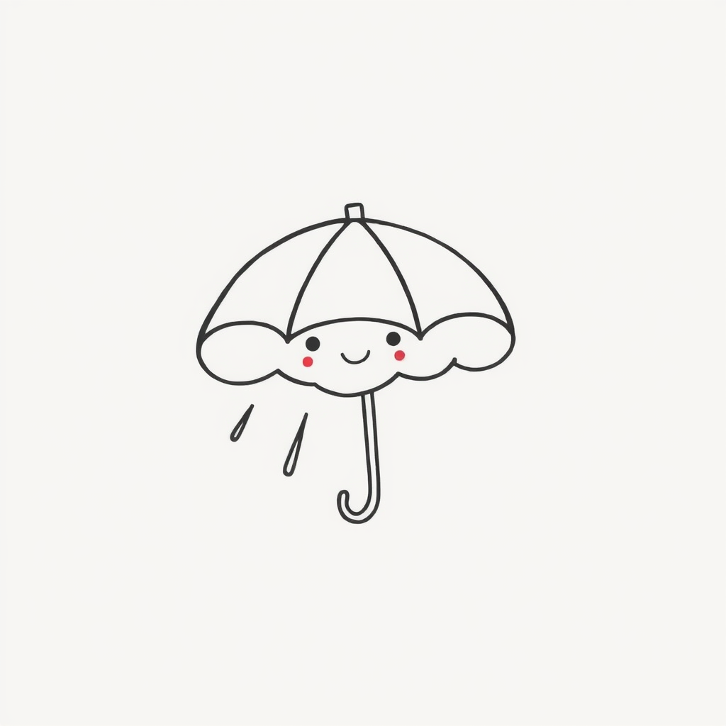 Rain cloud with big umbrella