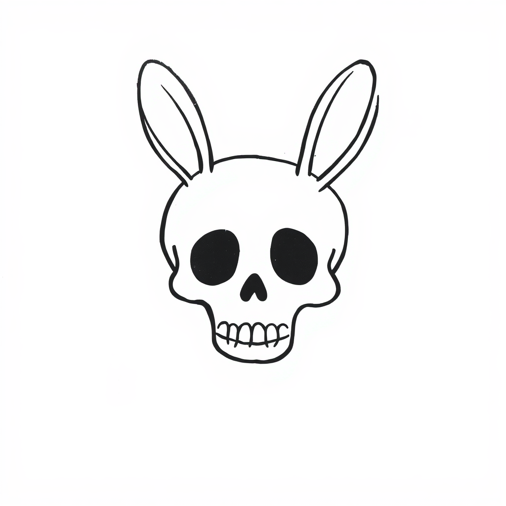 Skull with bunny ears