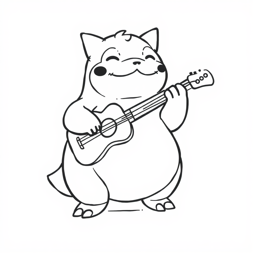 Snorlax playing the guitar