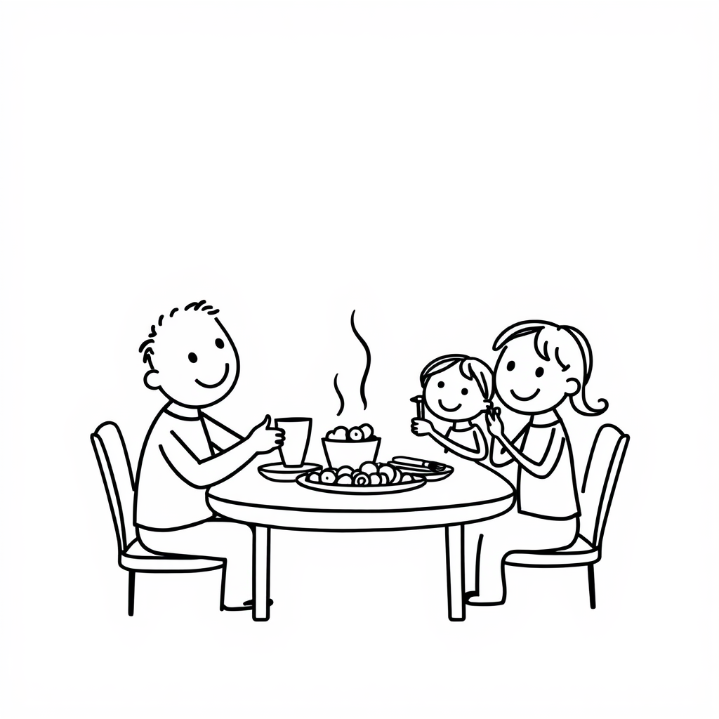 Family enjoying a meal