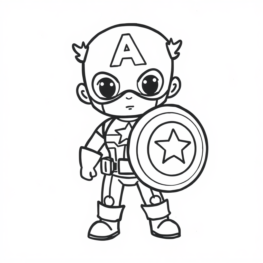 Captain America holding his shield