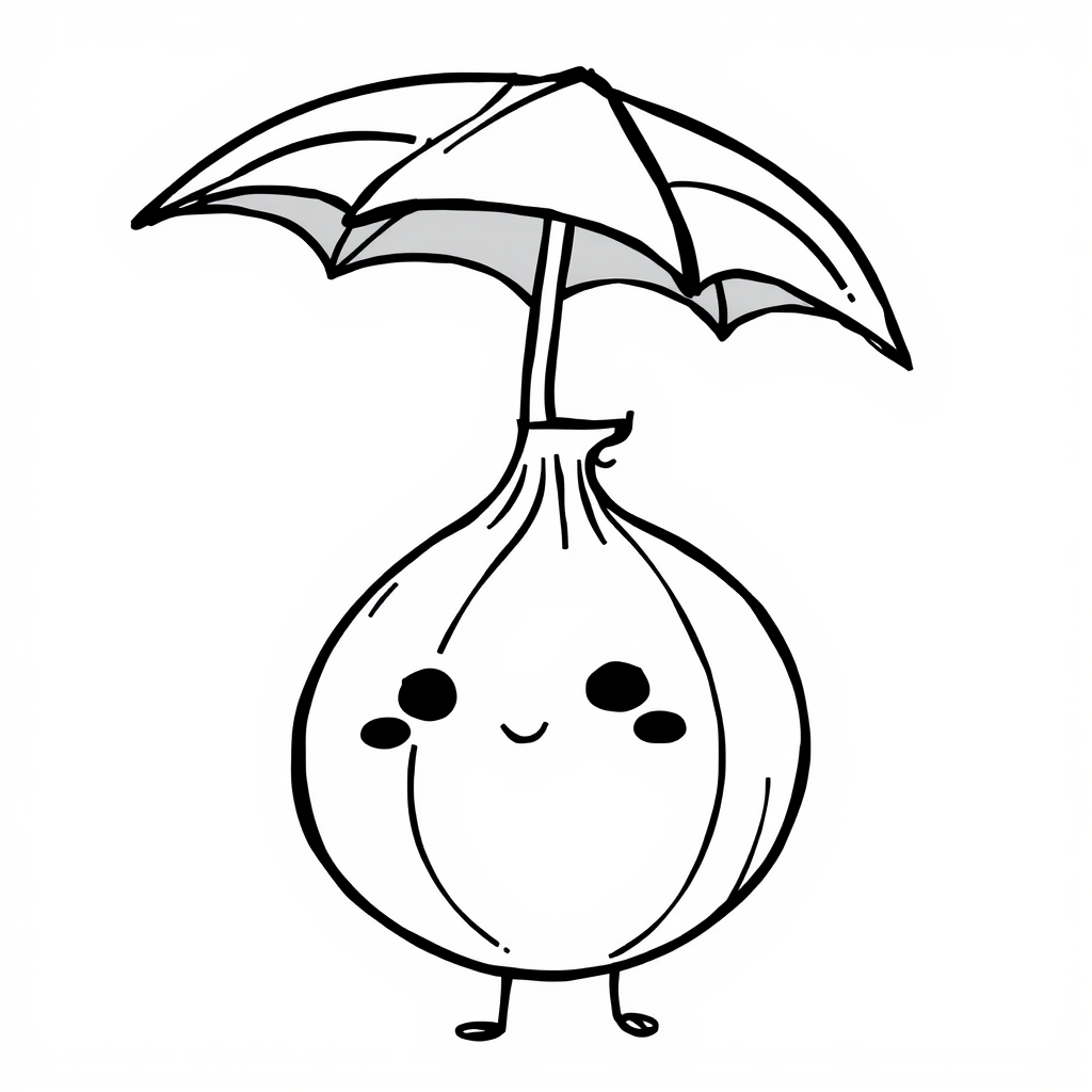 Onion with a leaf umbrella