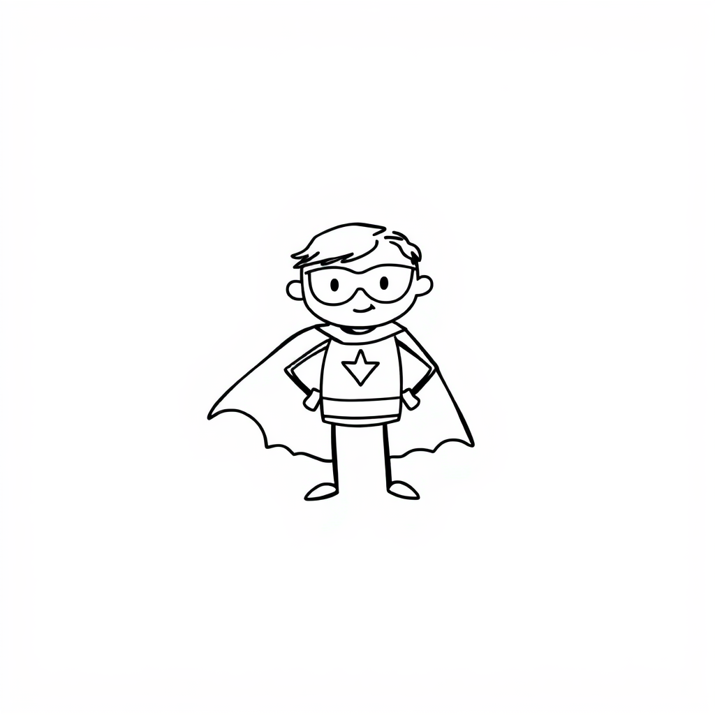 Hero standing with cape flowing