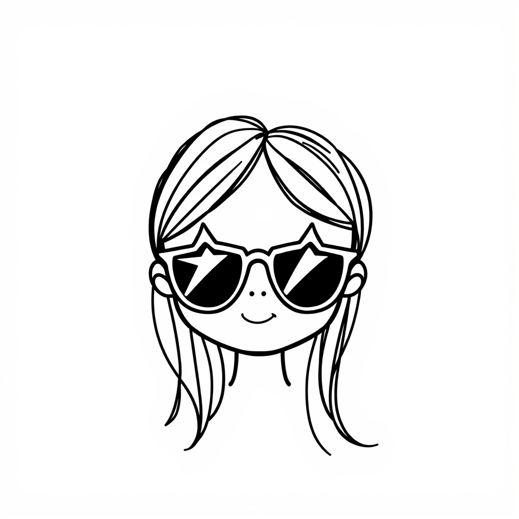 Girl with star-shaped sunglasses