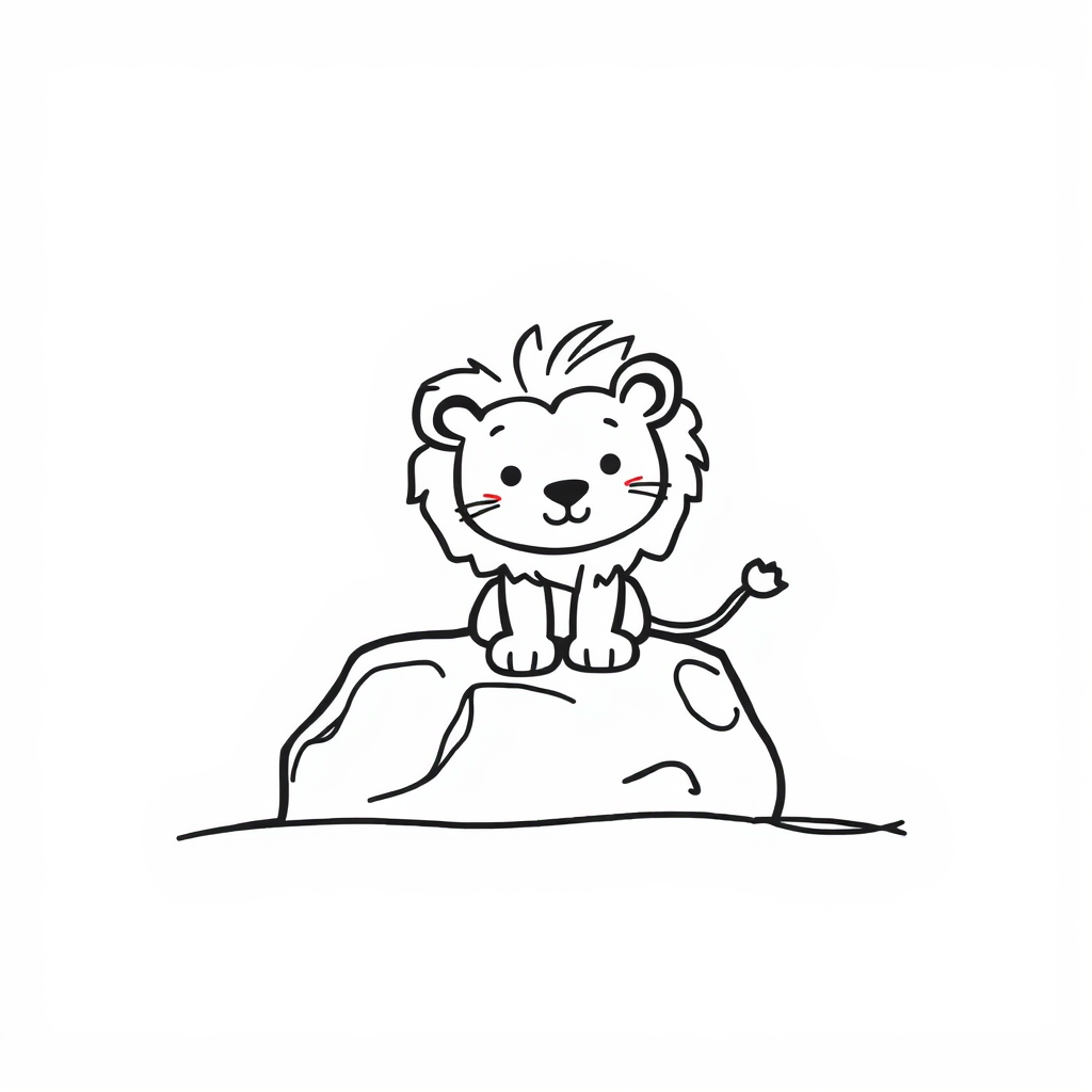 Lioness sitting on a rock