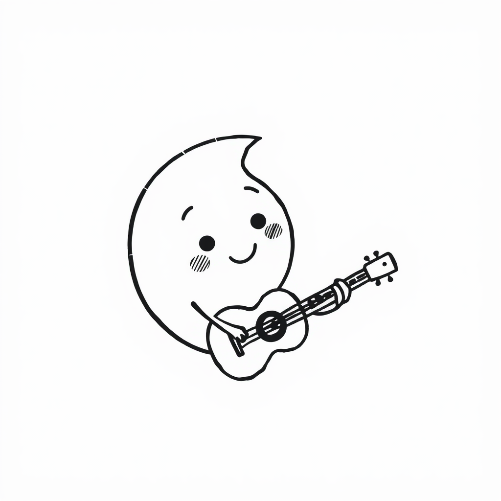 Moon playing a guitar