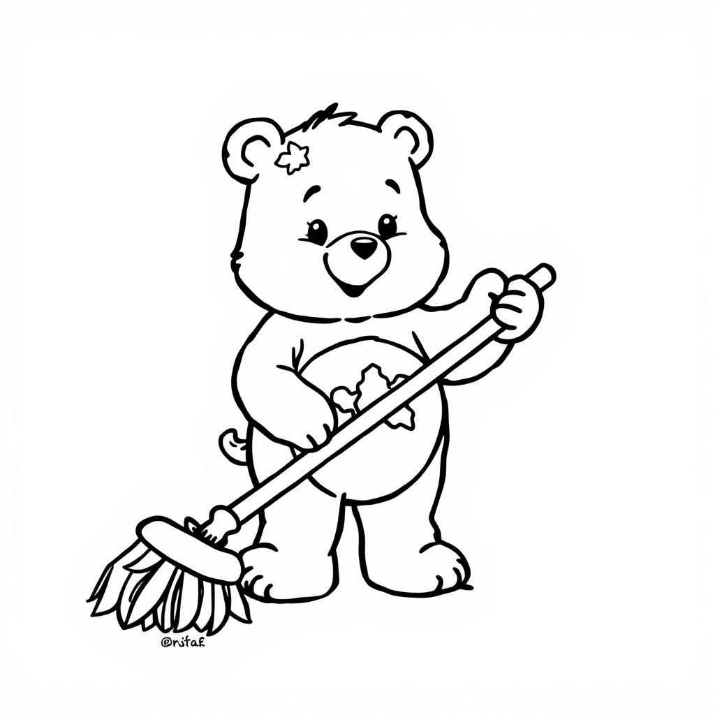 Care Bear autumn leaf raking