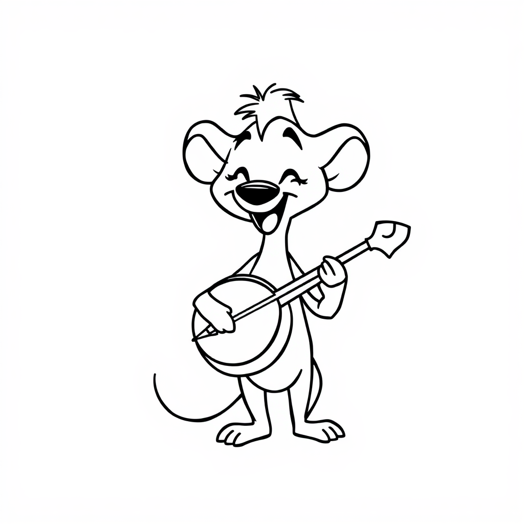 Pumbaa playing a banjo