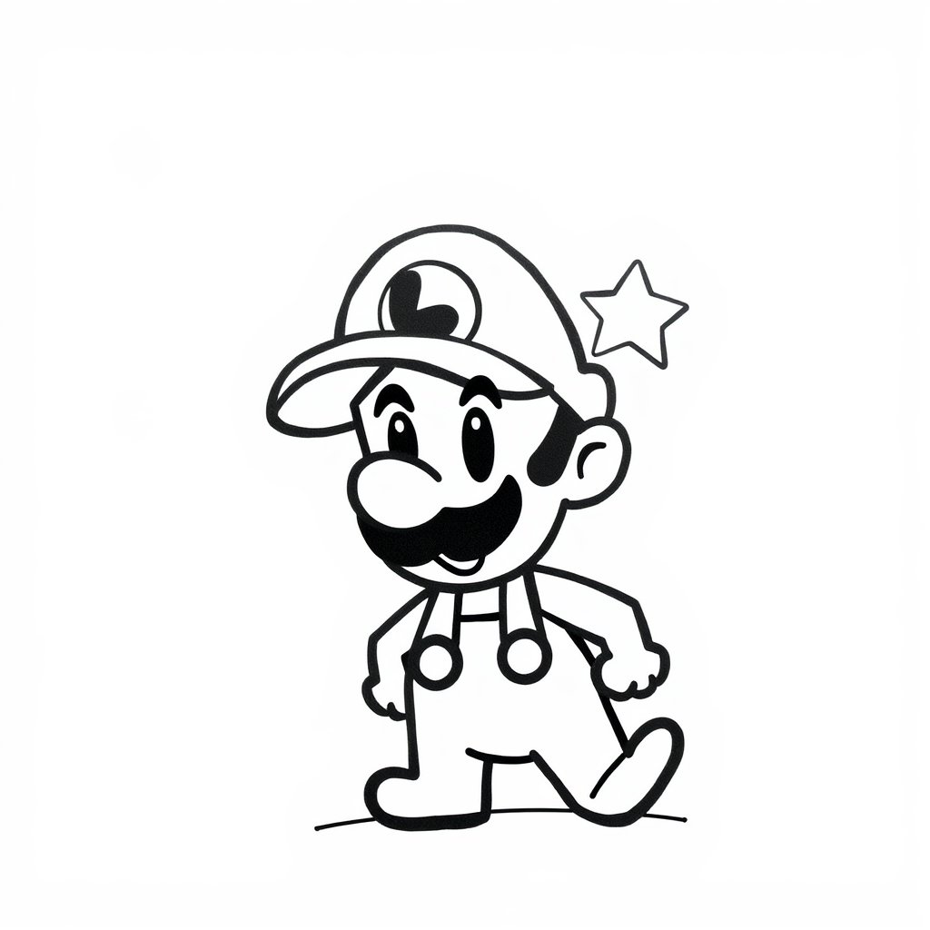 Luigi with Invincibility Star