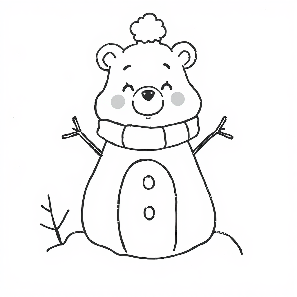 Care Bear winter snowman building