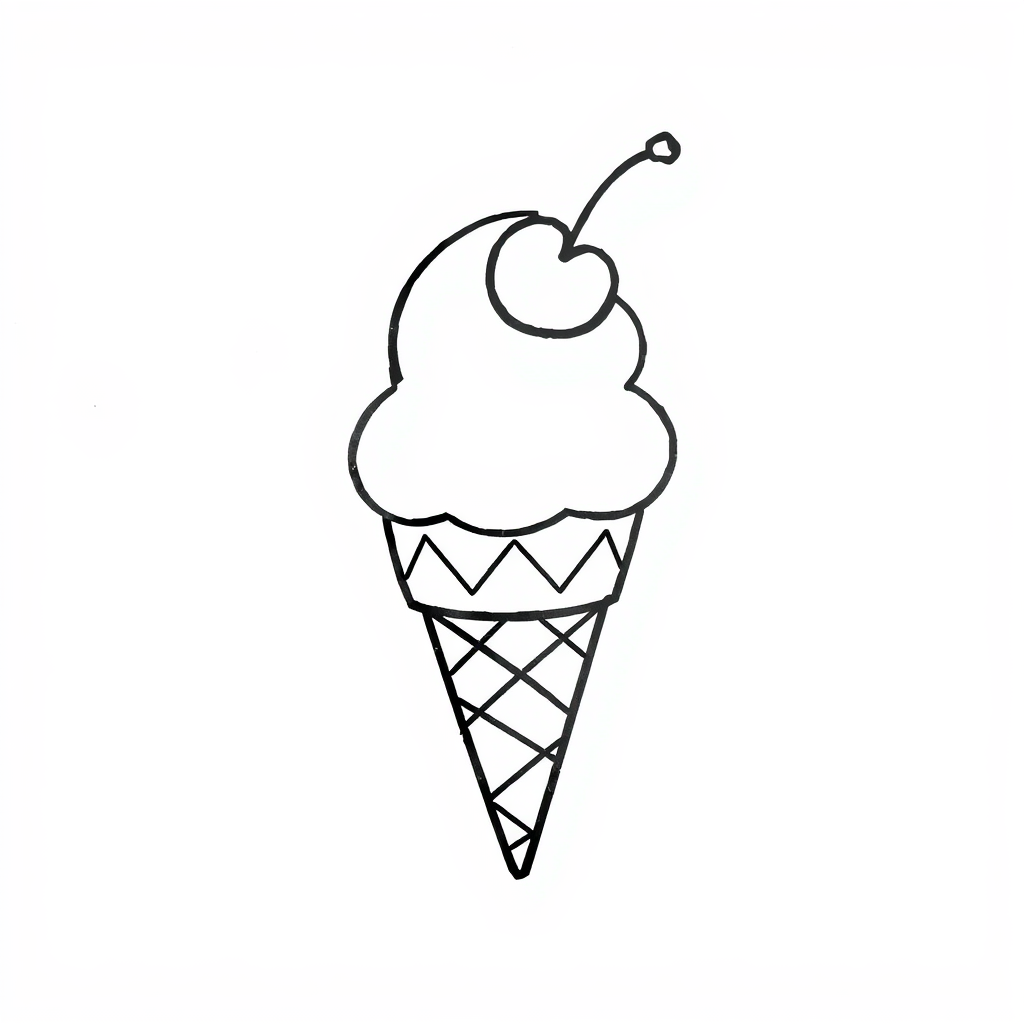 Ice cream cone with cherry