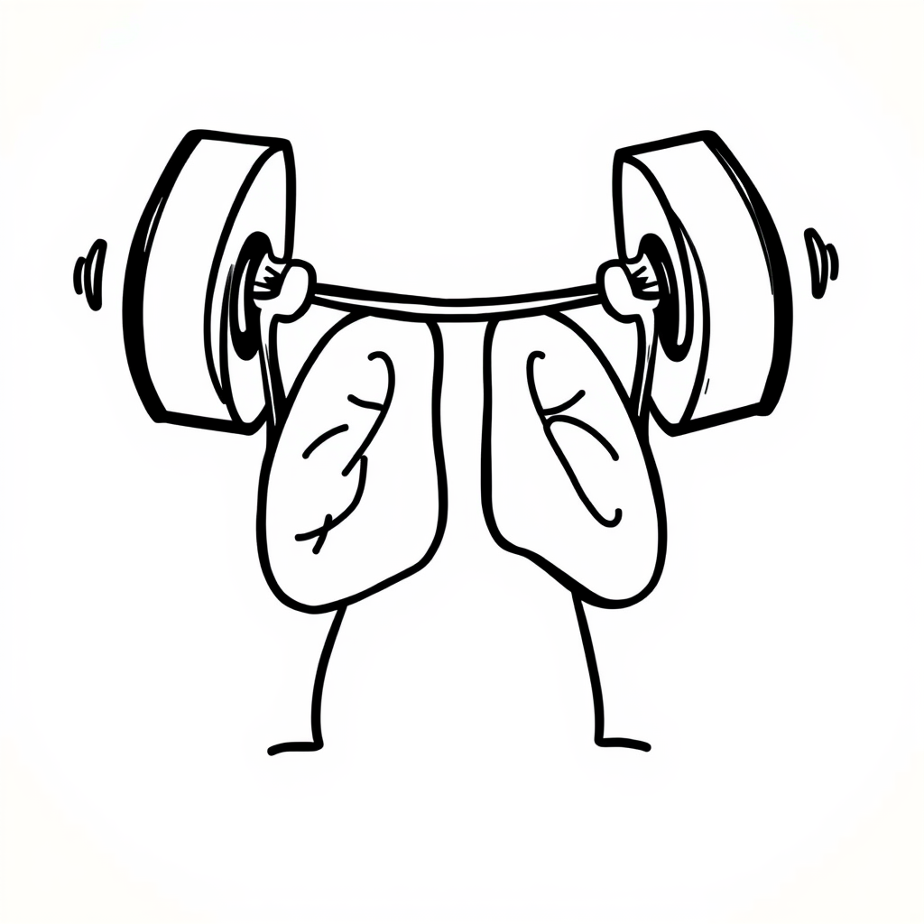 Lungs lifting weights