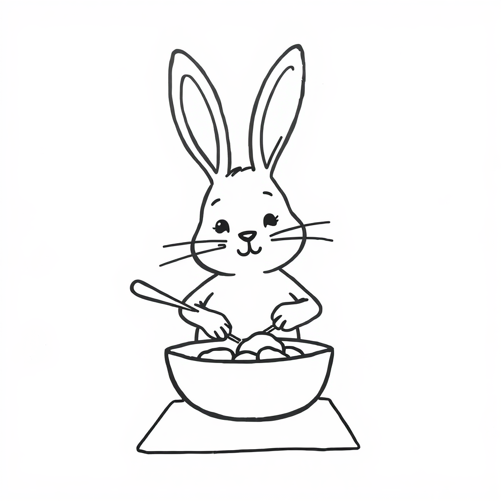 Bunny cooking a meal