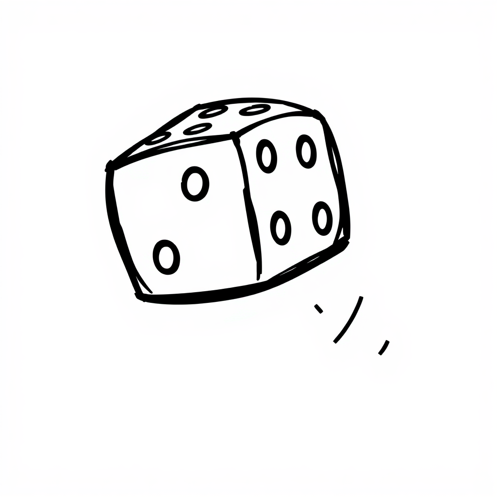 Dice in mid-air roll