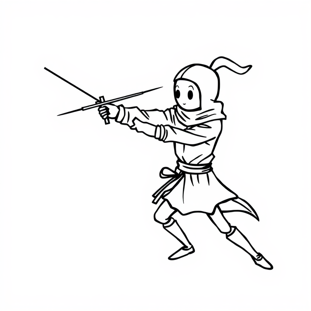 Renaissance fencer attacking