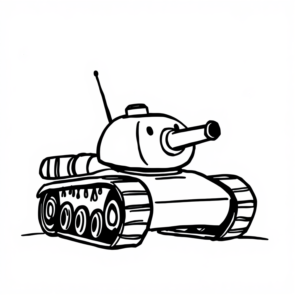 Tank with antennae tuning a radio