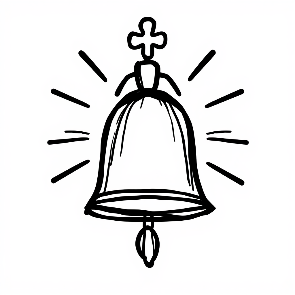 Church bell with rays