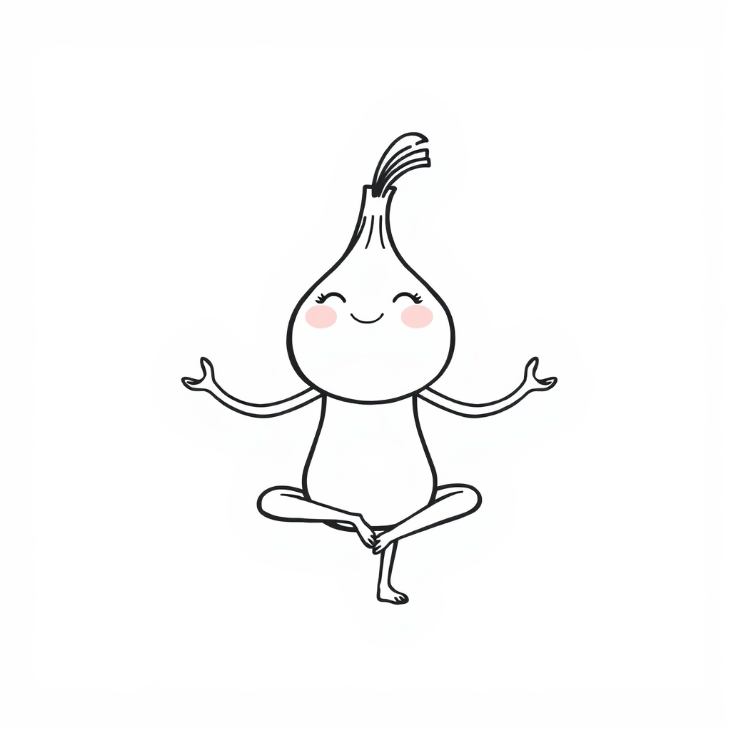 Onion practicing yoga