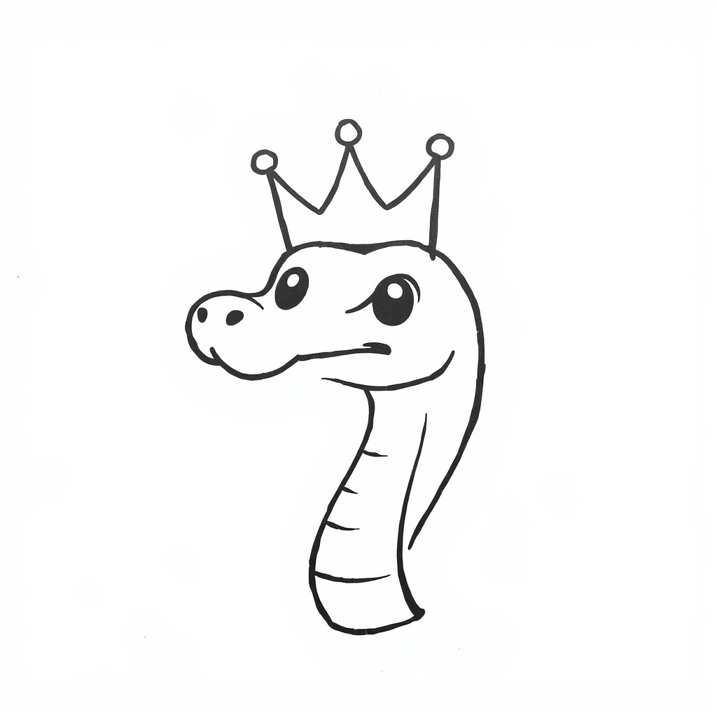 Snake head wearing a crown